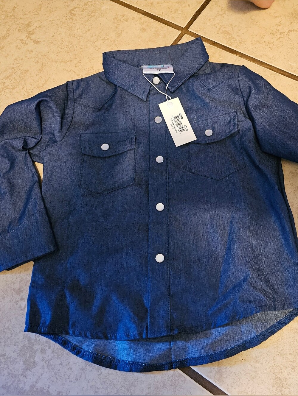 Todldler Classic Dark Blue Button-Up Shirt